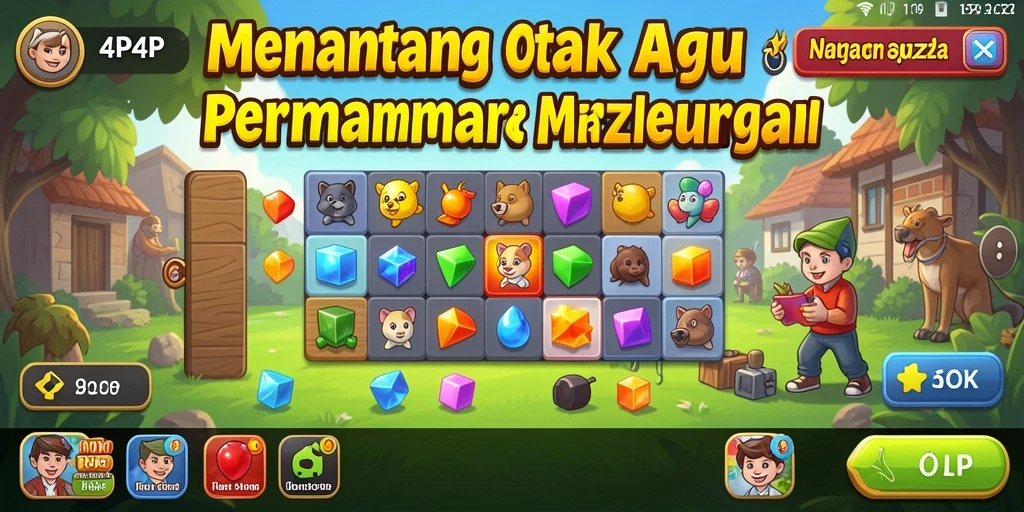 Tampilan gameplay menarik dari 4P4P dengan berbagai teka-teki.