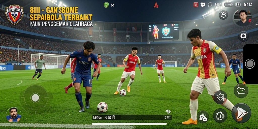 Screenshot gameplay <strong>8II</strong> yang menunjukkan aksi seru di lapangan sepak bola.