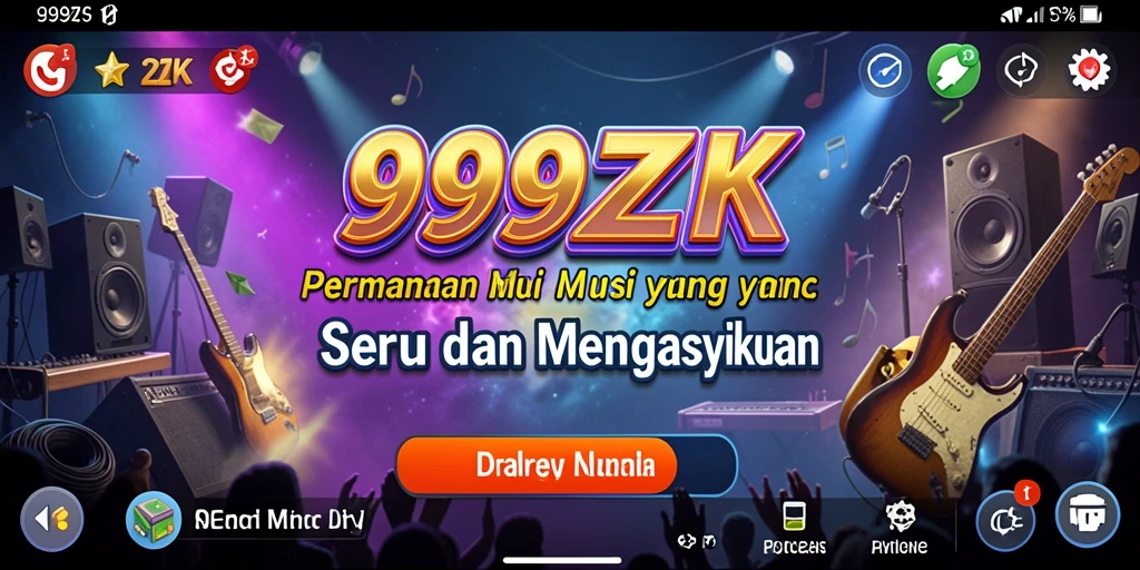 Tampilan gameplay 999ZK yang seru dengan lagu-lagu berbagai genre.