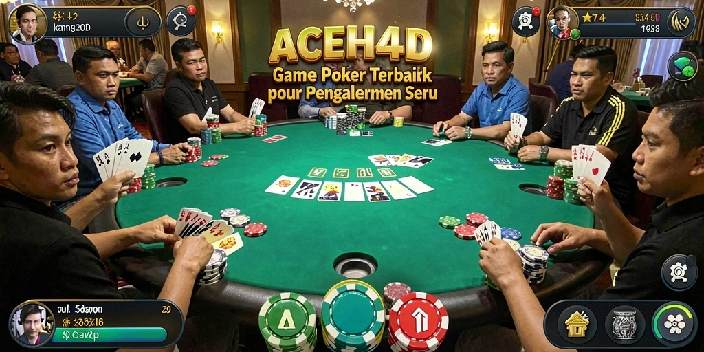 Tampilan gameplay seru di ACEH4D dengan berbagai pilihan meja Poker.
