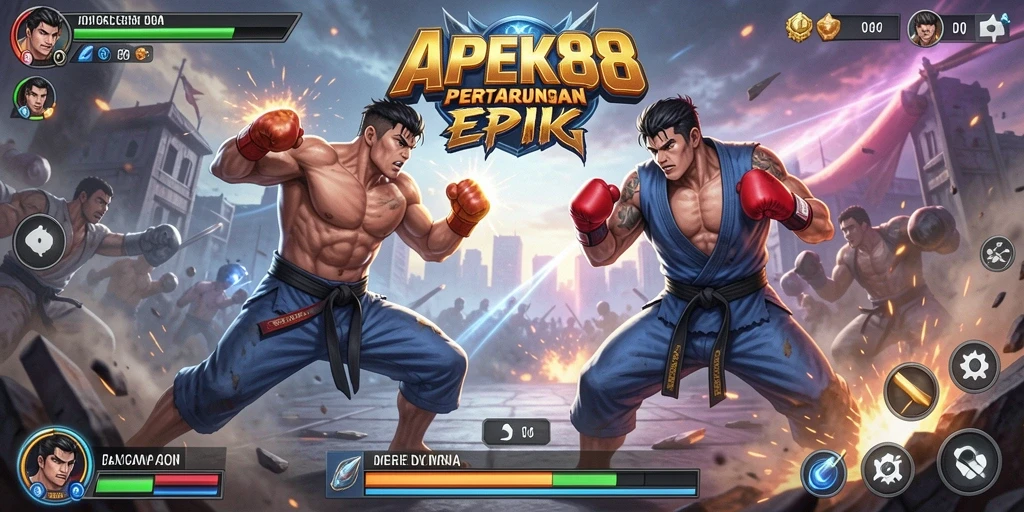Tangkapan layar utama APEK88 menampilkan aksi pertarungan yang mendebarkan.