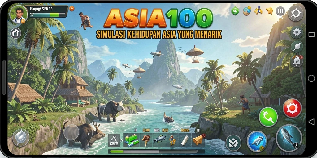 Tampilan gameplay ASIA100 yang memikat dan realistis.