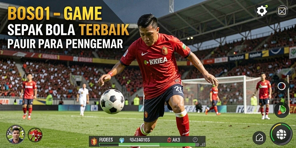 Tampilan gameplay <strong>BOS01</strong> yang menakjubkan dalam pertarungan sepak bola.