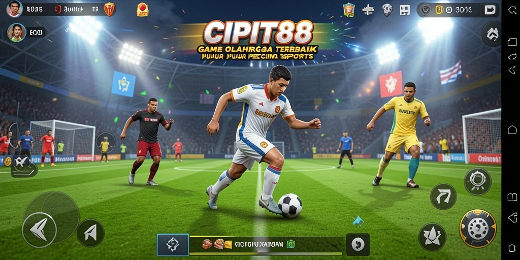 Screenshot utama CIPIT88 menampilkan pemain dalam aksi olahraga yang intens.