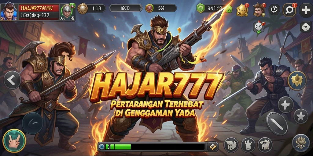 Tampilan gameplay HAJAR777 yang mendebarkan saat pertarungan.