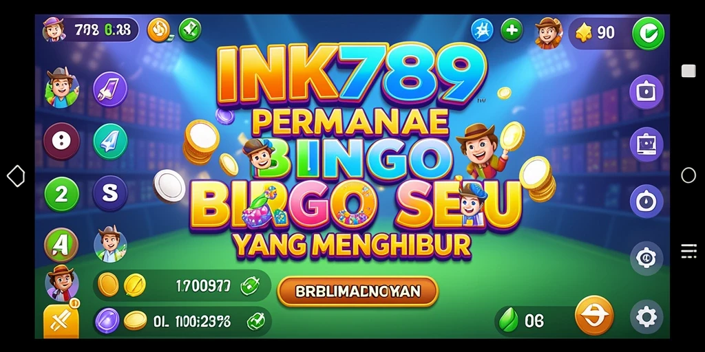 Screenshot gameplay Bingo INK789 yang seru dan penuh warna.