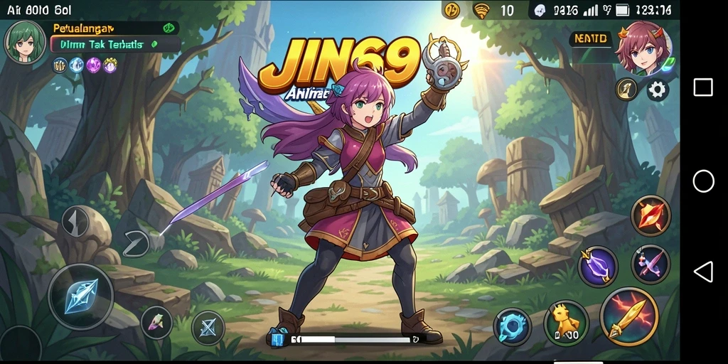 Screenshot JIN69 menampilkan aksi pertarungan yang menarik dan karakter anime yang menawan.