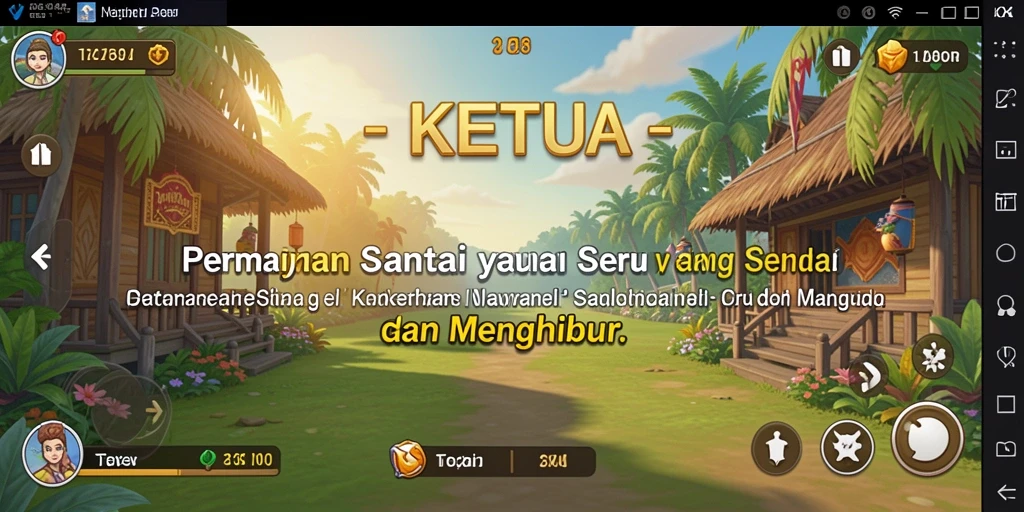 Screenshot gameplay KETUA yang penuh warna dan seru.