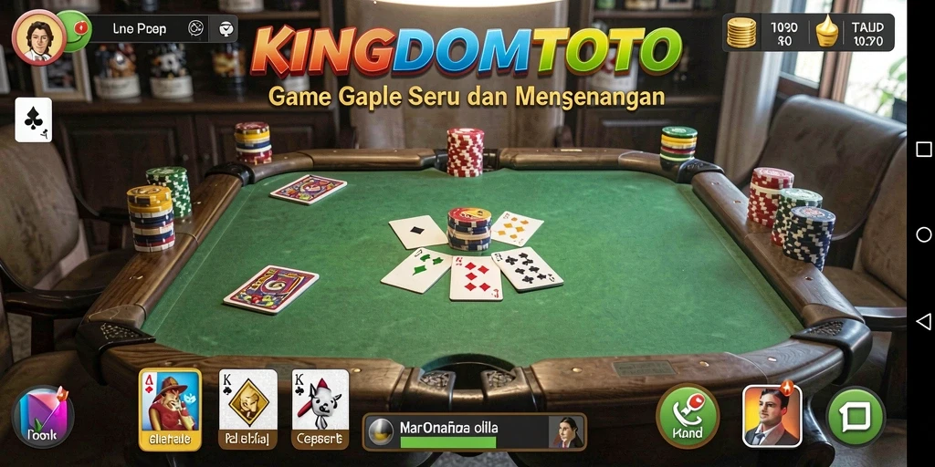 Gameplay seru KINGDOMTOTO yang menampilkan momen permainan Gaple