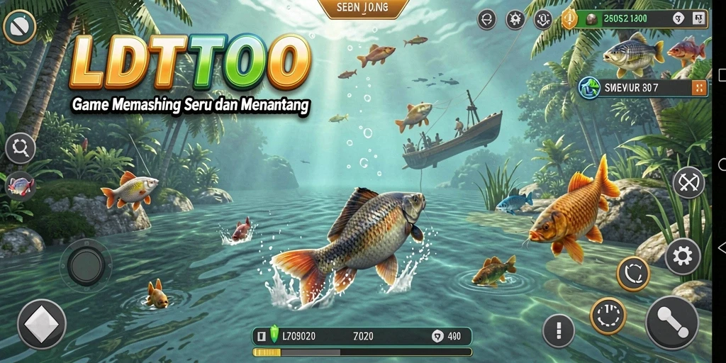 Screenshot LTDTOTO menampilkan gameplay memancing yang seru dan menarik.
