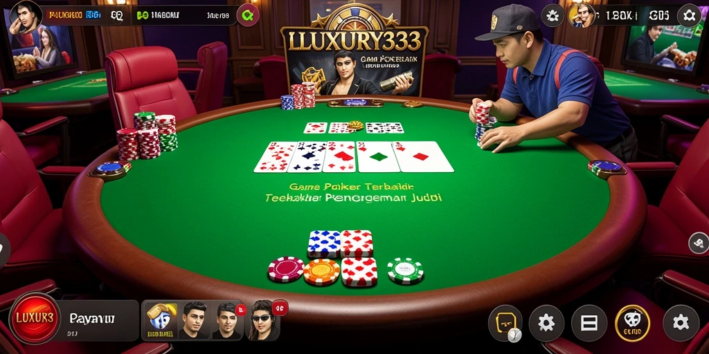 Tampilan dinamis dari gameplay LUXURY333 dengan suasana poker yang mengasyikkan.