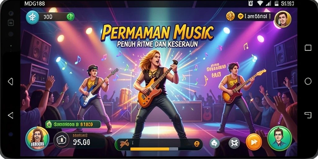 Tampilan screenshot gameplay MDG188 yang menampilkan keseruan bermain musik.