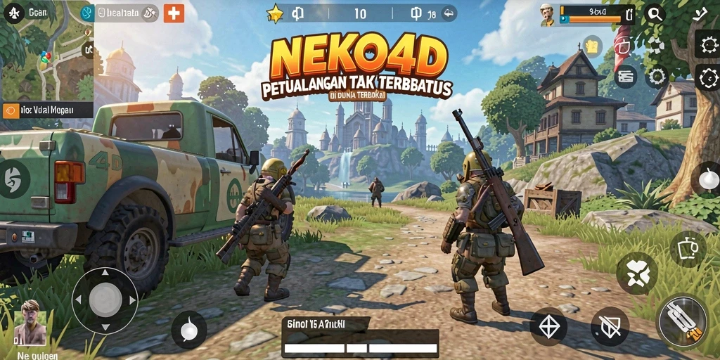 Screenshot gameplay Open World NEKO4D yang menampilkan eksplorasi luas.