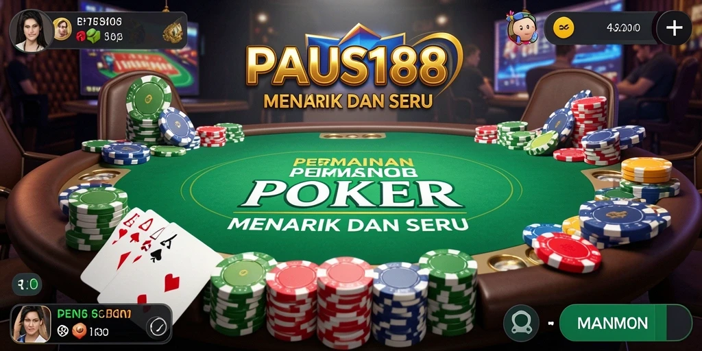 Screenshot gameplay PAUS188 menampilkan aksi seru permainan Poker.