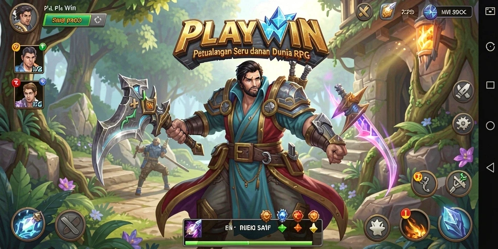 Tampilan gameplay RPG yang mendalam dan penuh aksi.