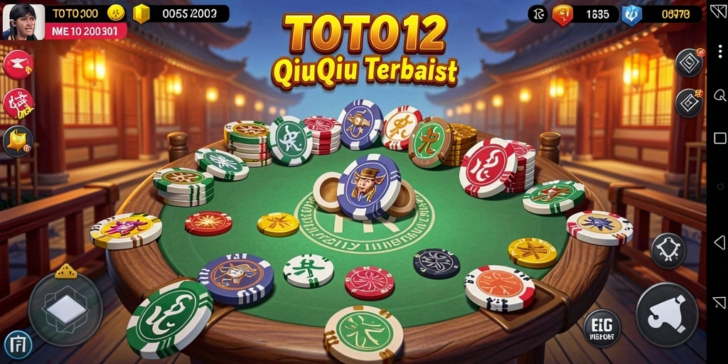 Screenshot gameplay TOTO12 yang menampilkan suasana seru permainan QiuQiu.
