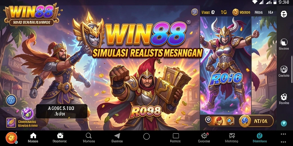 Screenshot gameplay WIN88 yang menampilkan dunia simulasi yang interaktif.